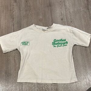 Zara Cream and Green Short Sleeve Tee